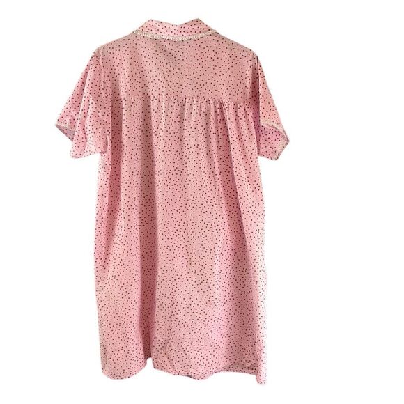 Vtg 80s Artistic Fantasy Gingham Heart Print Pearl Snap Robe Dress Jam Jar Pocke - Picture 2 of 11